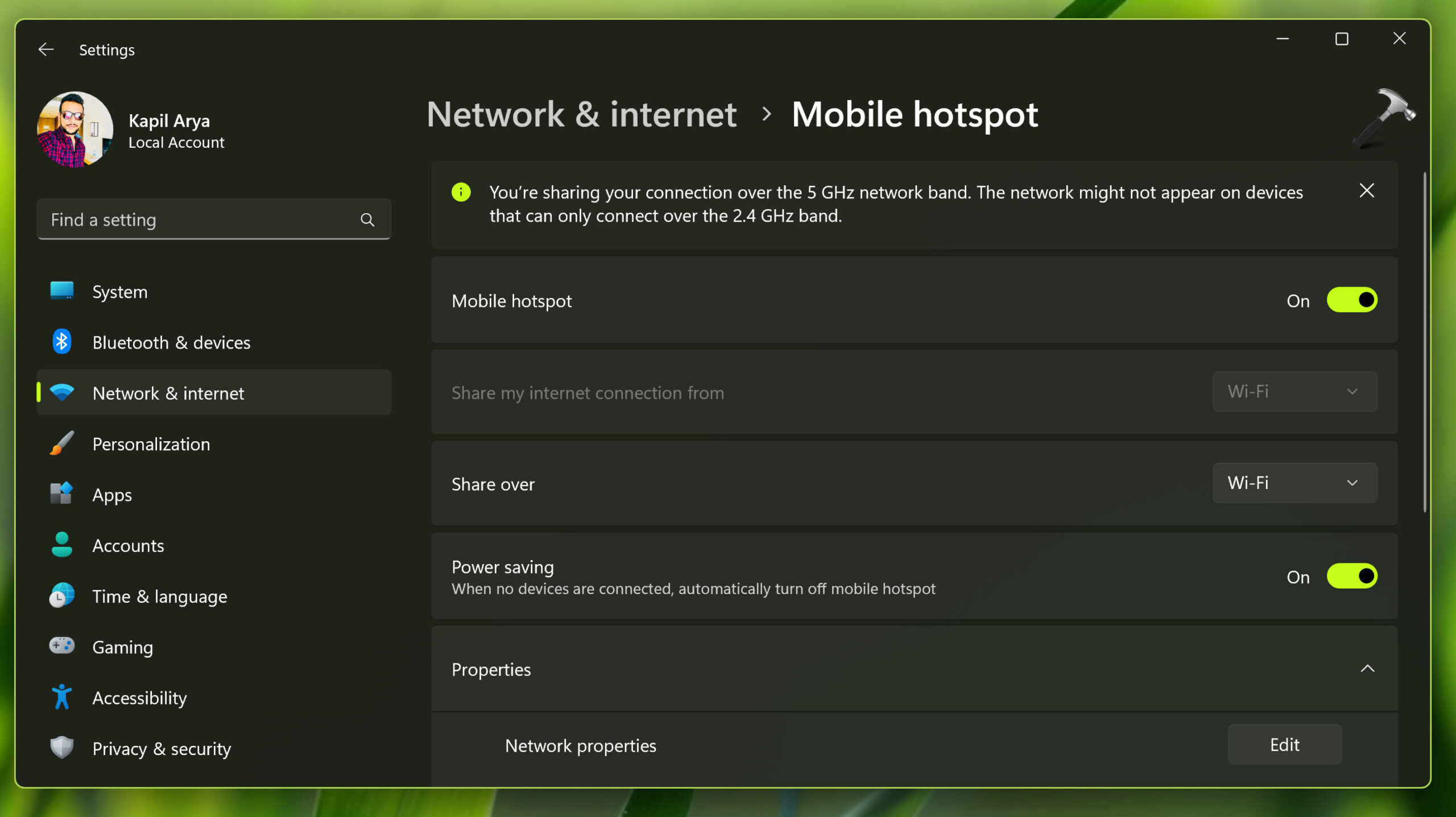Enable Or Disable Mobile Hotspot In Windows